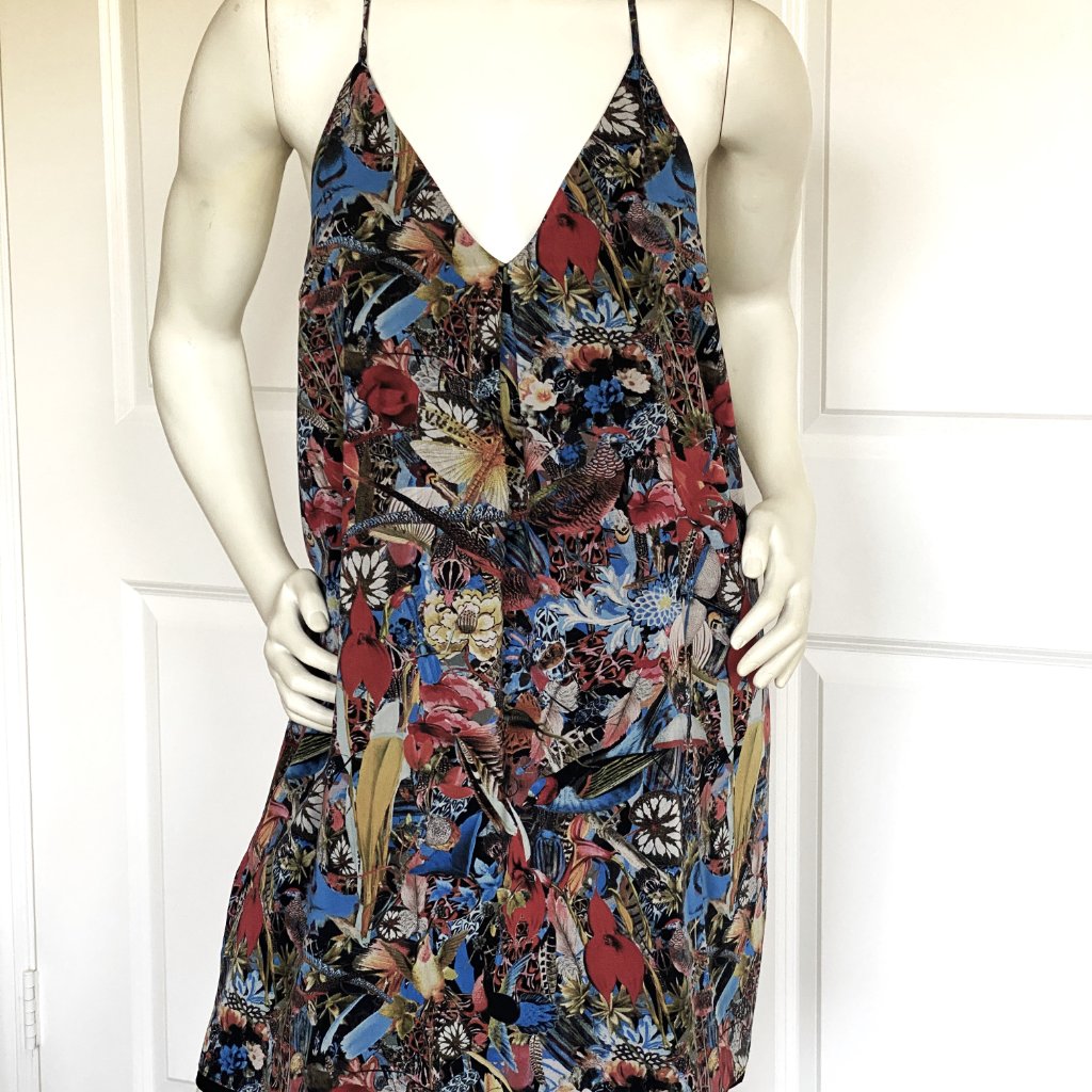 New Alice + Olivia Silk Blend Butterfly Print Sleeveless Dress Size: L